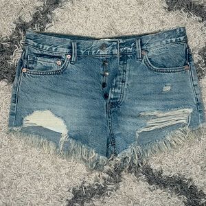 ADORABLE free people loving good vibrations cutoff shorts